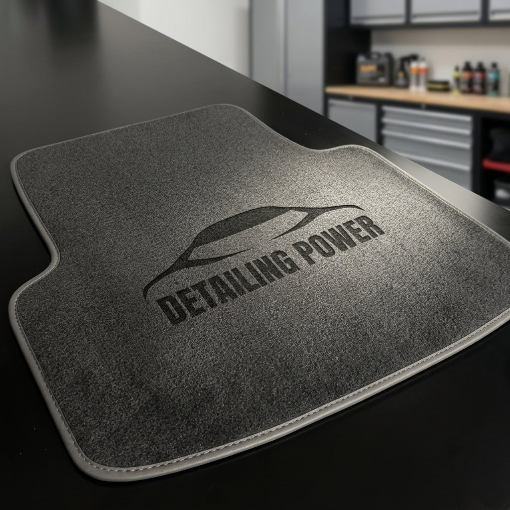 car floor mat with a custom logo design