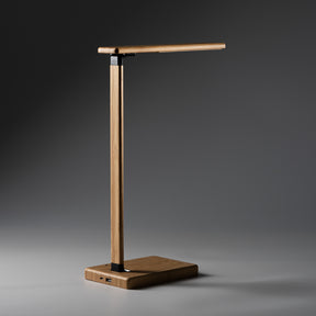 Foldable bamboo table lamp with wireless charger - Mitza - Your pit stop 