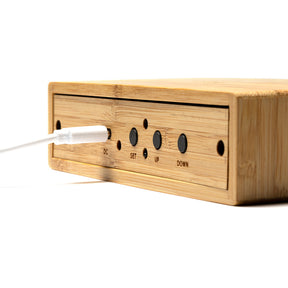 BAMBOO Table clock with wireless charger - Mitza - Your pit stop 