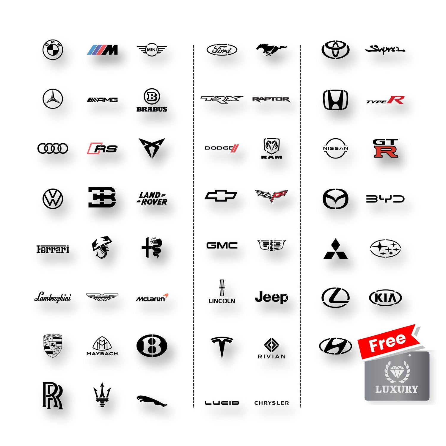 Individual Car Floor Mats Stencils - Mitza - Your pit shop 